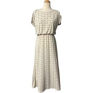 Calvin Klein All Over Logo Maxi Dress Tan Size 6